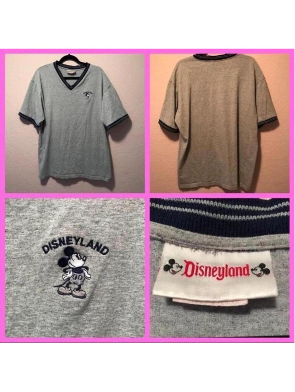 Vintage Disneyland Mickey Mouse Embroidered Grey T-Shirt‎